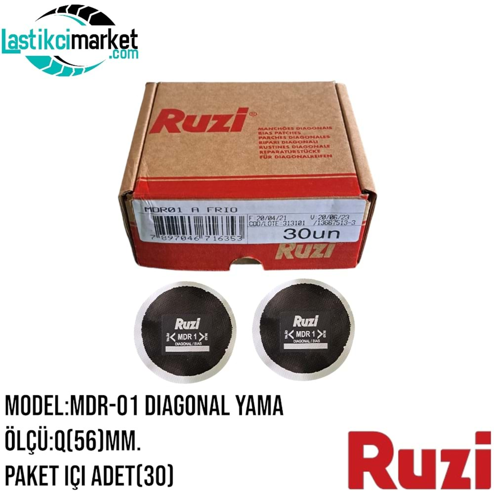 Mdr 01 Ruzi Diagonal Yama Q(56)Mm. Paket İçi Adet (30)