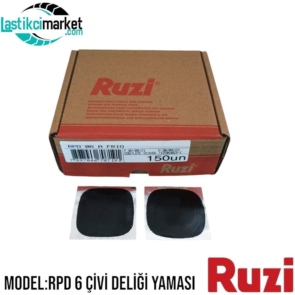 Rpd 6 Ruzi Kare Çivi Deliği Yaması (50x50)Mm. Paket İçi Adet (150)