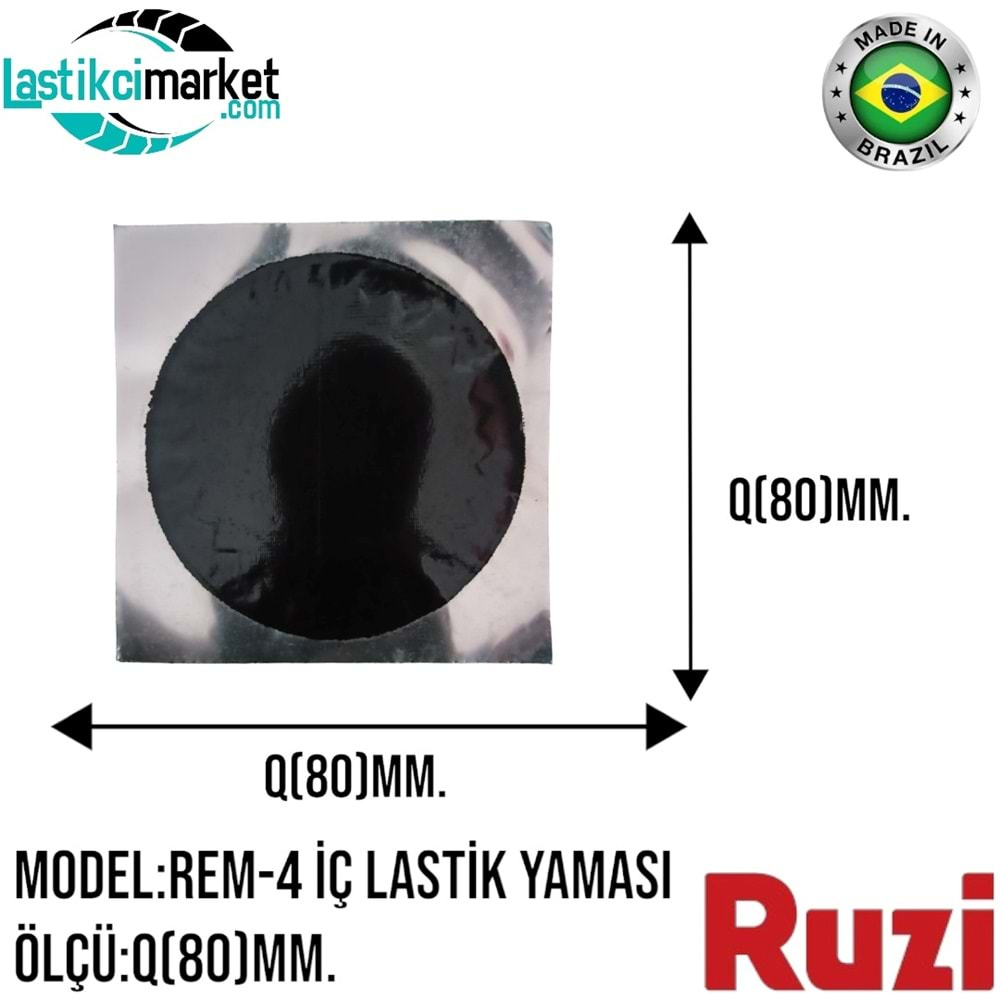 Rem 04 Ruzi İç Lastik Yaması Q(80)Mm. Paket İçi Adet (40)