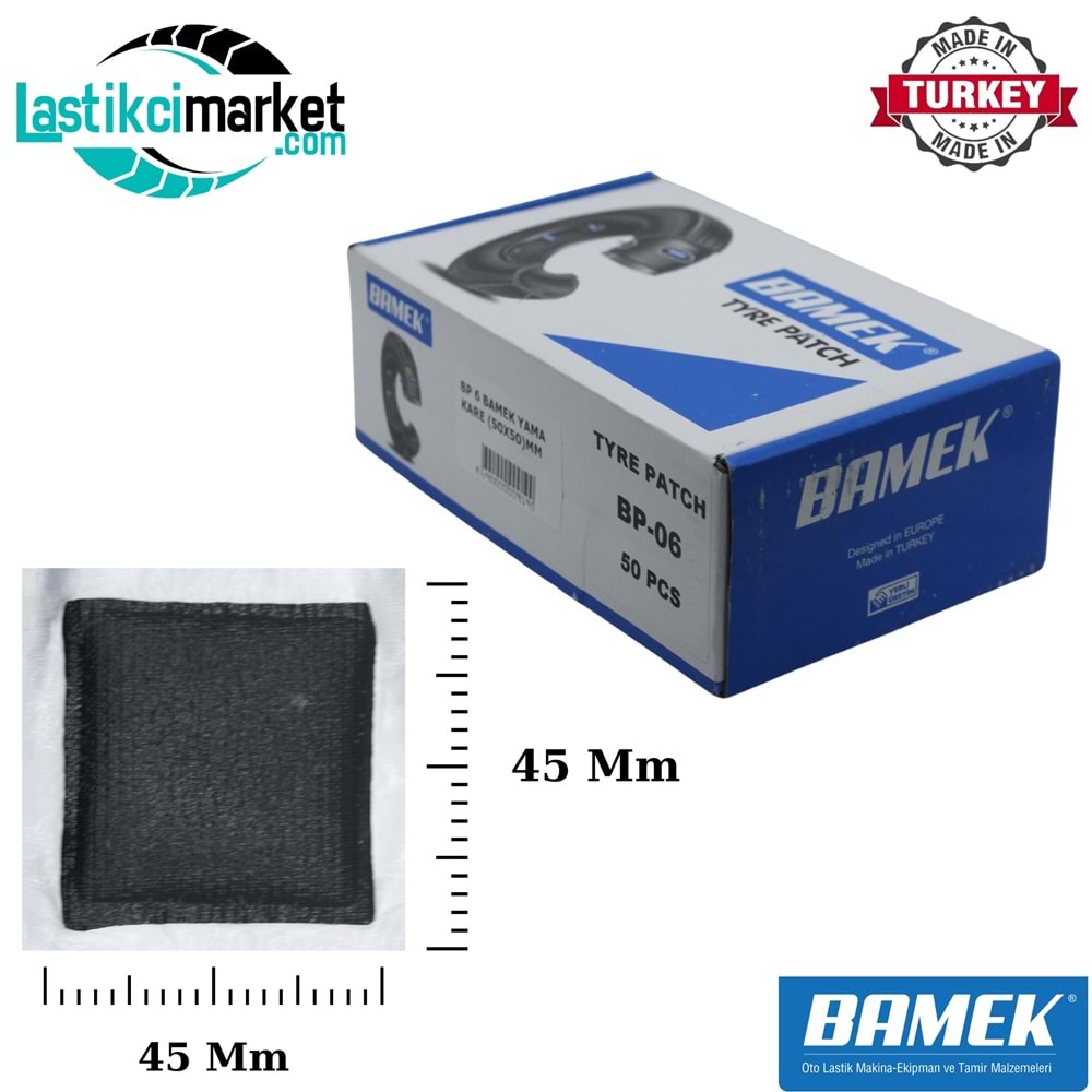 Bp 6 Çivi Deliği Yaması Kare (50X50)Mm. Kutu İçi Adet (50) Bamek