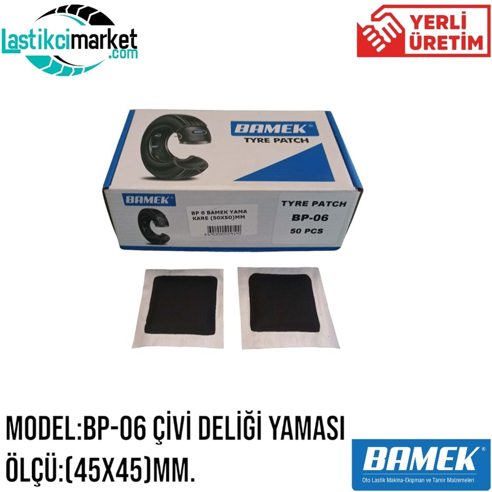 Bp 6 Bamek Yama Kare (50X50)Mm. Kutu İçi Adet (50)