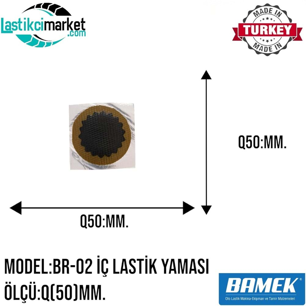 Br 2 Bamek İç Lastik Yaması Q(50)Mm. Kutu İçi Adet (50)