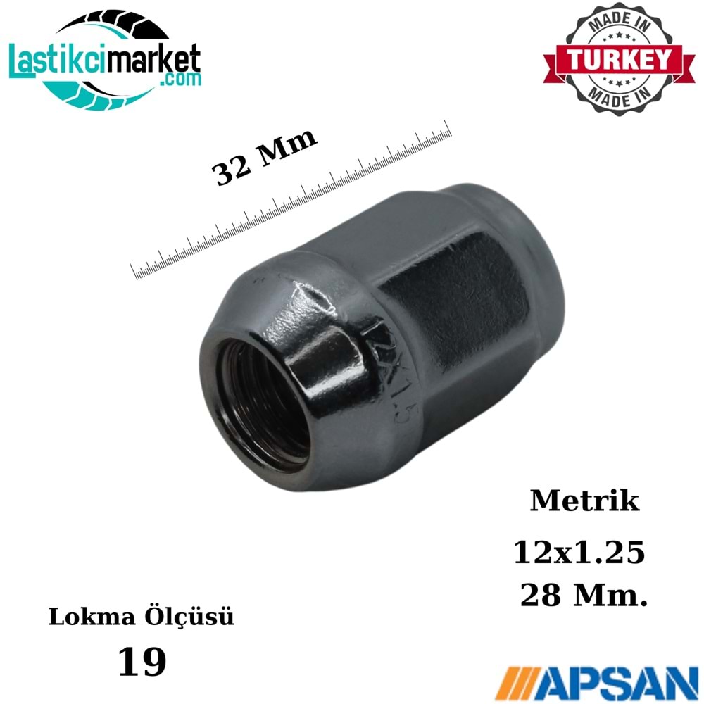 M 12X1.25 19 A.A Üniversal Somun