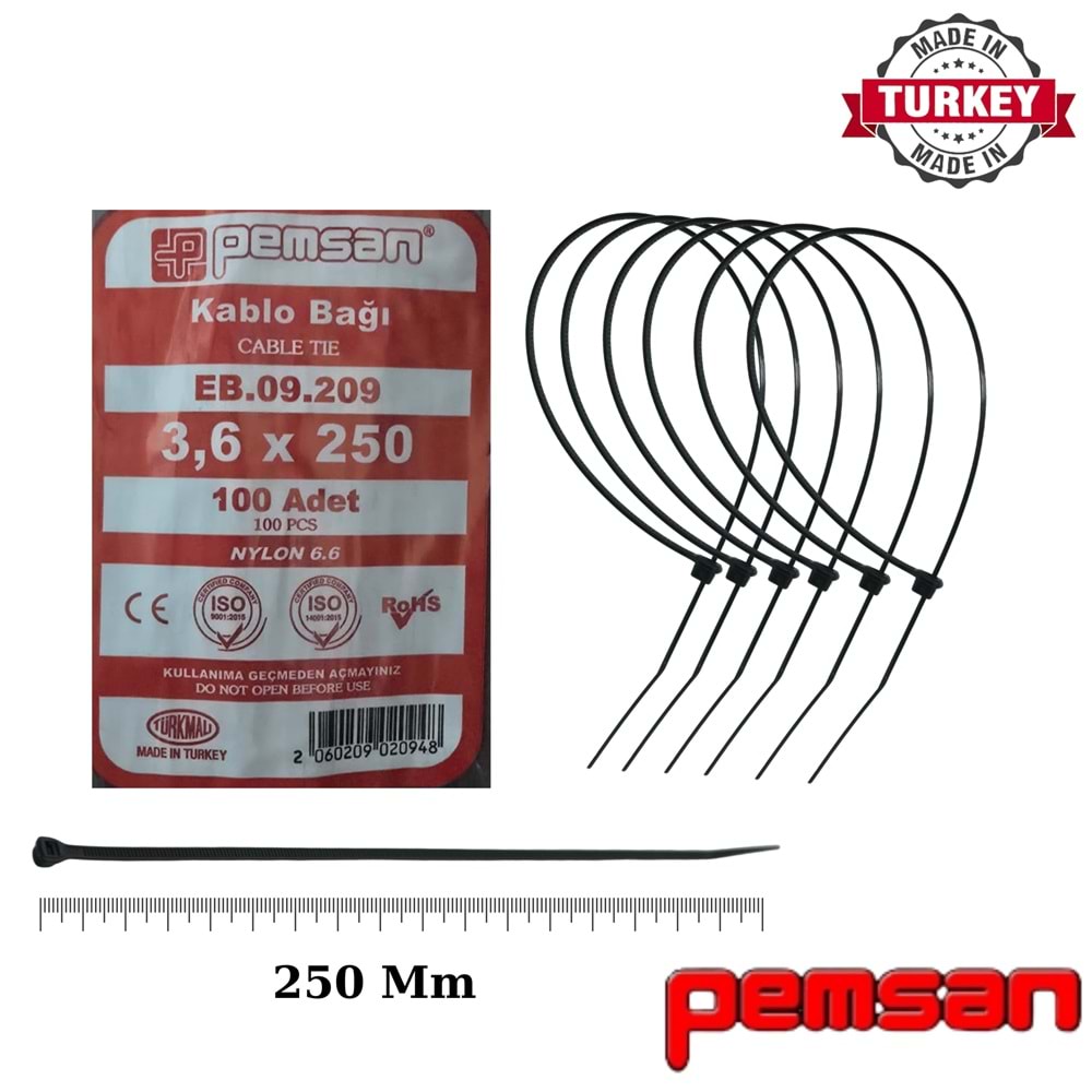 Tel Kelepce 3.6x250 Pemsan Siyah