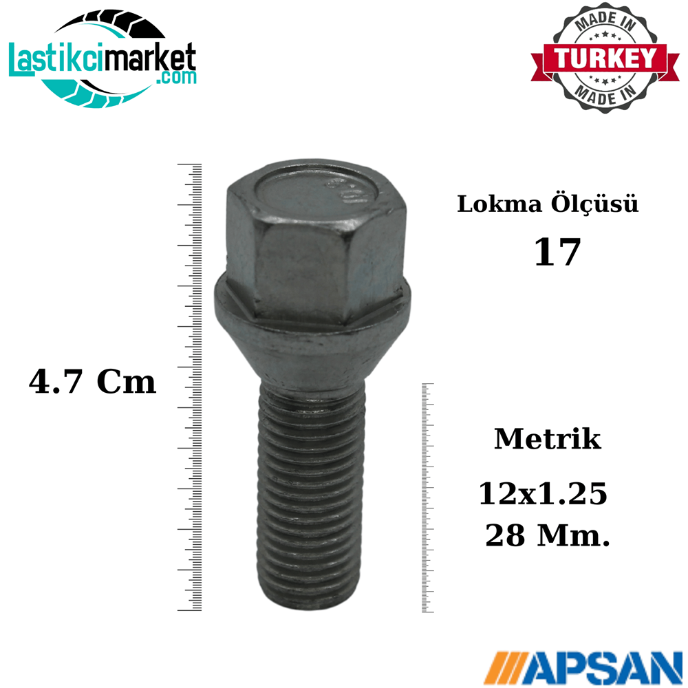 M 12x1.25 28 Mm 17 AA Bijon