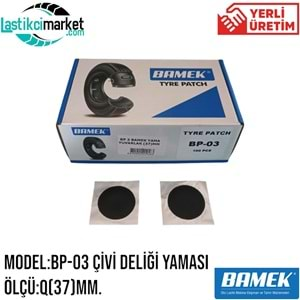 Bp 3 Bamek Yama Yuvarlak Q(37)Mm. Kutu İçi Adet (100)