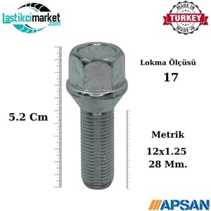M12X1.25 X28Mm 19 A.A Tofaş-Fiat-Pejo-Citroen
