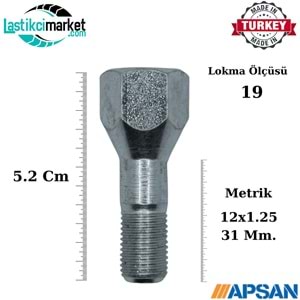 M12X1.25 X 31 Mm. 19 A.A Orjinal Tofaş Bijon Saplama