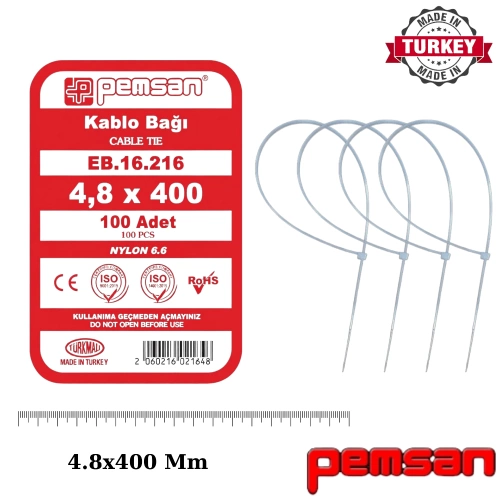 Tel Kelepce 4.8x400 Pemsan Beyaz