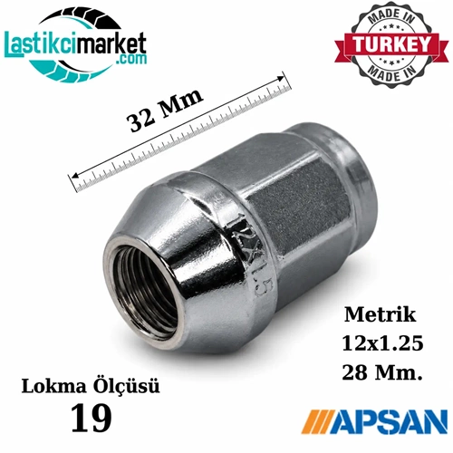 M 12X1.25 19 A.A Üniversal Somun