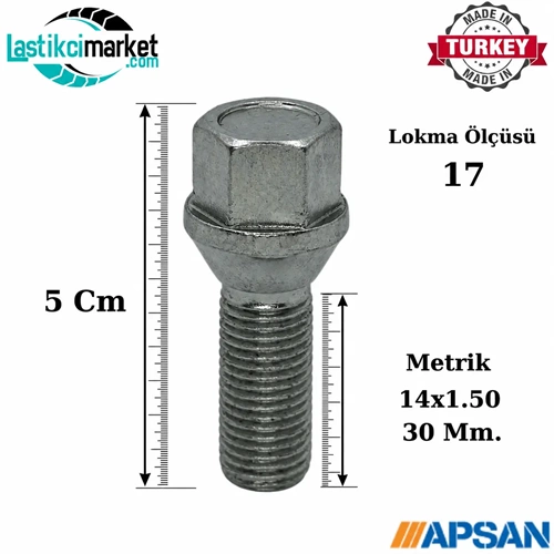 M 14X1.5X30 Mm Bijon Saplama Alman Grup