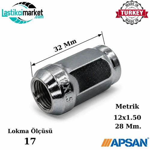 M 12x1.50 17 AA Çelik Jant Somun