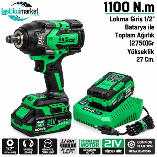 Haispro 1/2 Şarjlı Bijon Sökme 1100(Nm.)