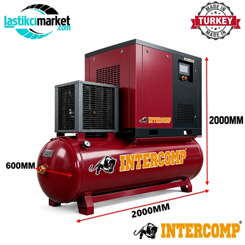 İntercom (ICV 7) 500 Lt 12 Bar 10 Hp Tank Üstü Vidalı Kompresör Set