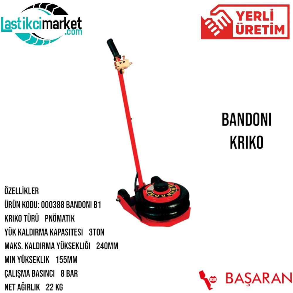 3 Ton Başaran Bandoni Havalı Körük Kriko-Kod:(Bşr/58)