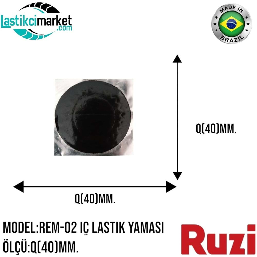 Rem 02 Ruzi İç Lastik Yaması Q(50)Mm. Paket İçi Adet (40)