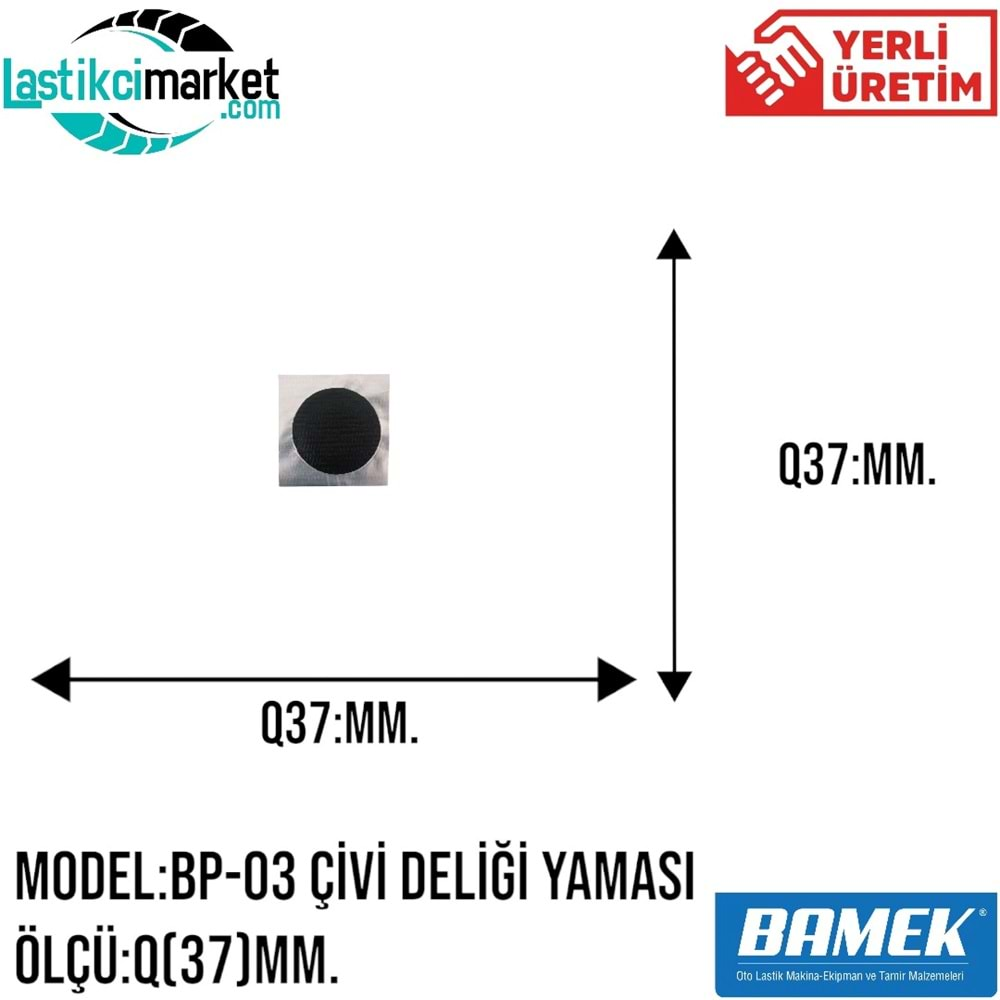 Bp 3 Bamek Yama Yuvarlak Q(37)Mm. Kutu İçi Adet (100)