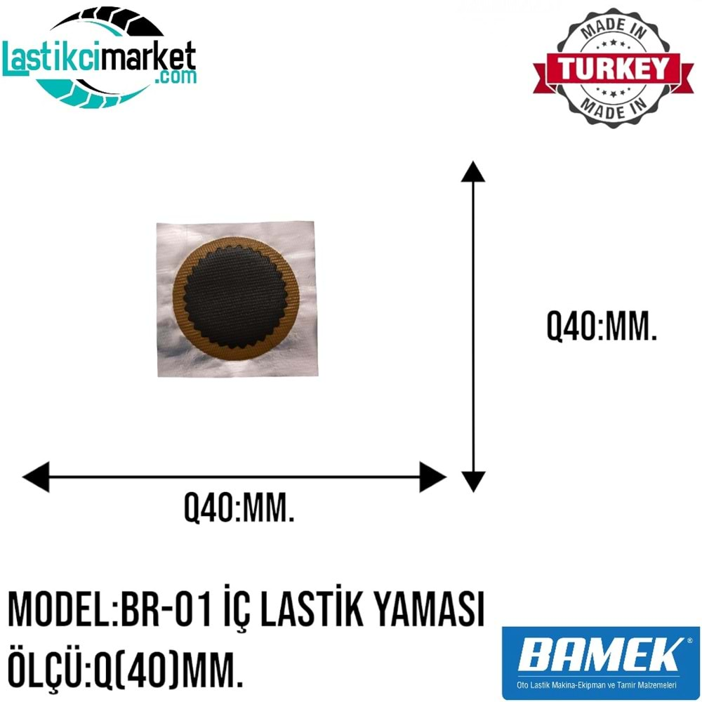 Br 1 Bamek İç Lastik Yaması Q(40)Mm. Kutu İçi Adet (100)