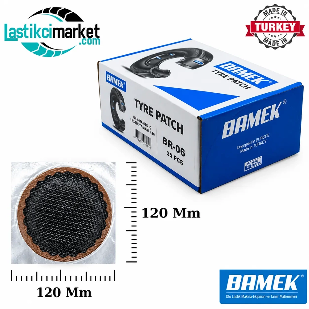 Br 6 Bamek İç Lastik Yaması Q(120)Mm. Kutu İçi Adet (25)