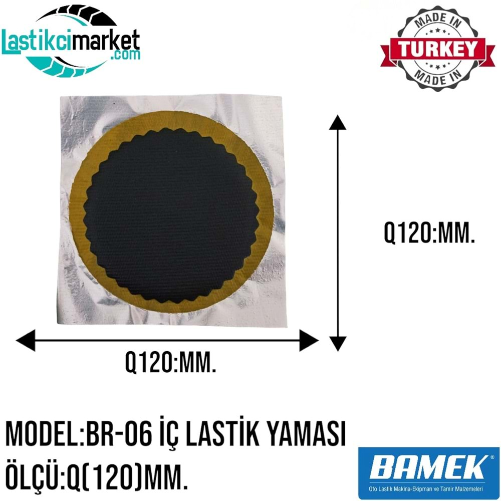 Br 6 Bamek İç Lastik Yaması Q(120)Mm. Kutu İçi Adet (25)