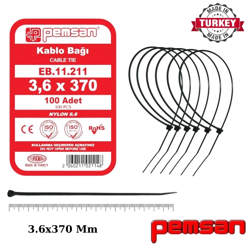 Tel Kelepce 3.6x370 Pemsan Siyah