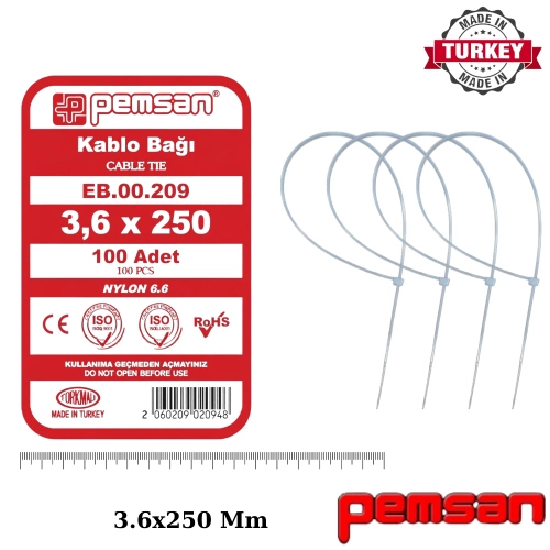 Tel Kelepce 3.6x250 Pemsan Beyaz