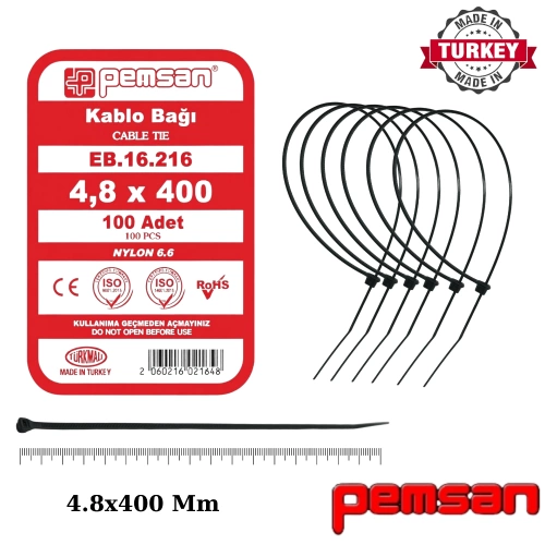 Tel Kelepce 4.8x400 Pemsan Siyah