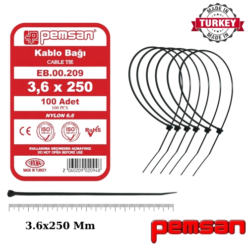 Tel Kelepce 3.6x250 Pemsan Siyah