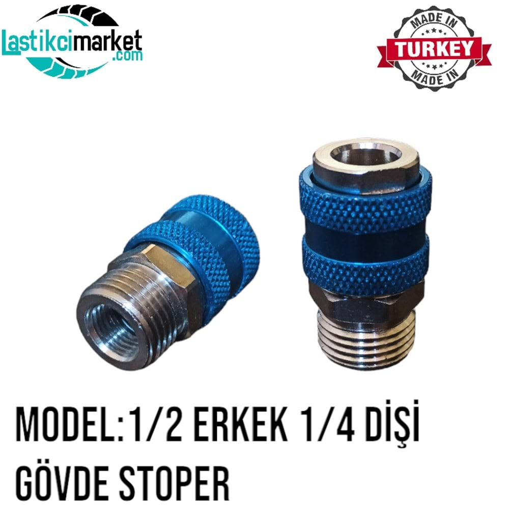 Stoper Gövde 1/2 Erkek-1/4 Dişi Gövde (Bilyalı)