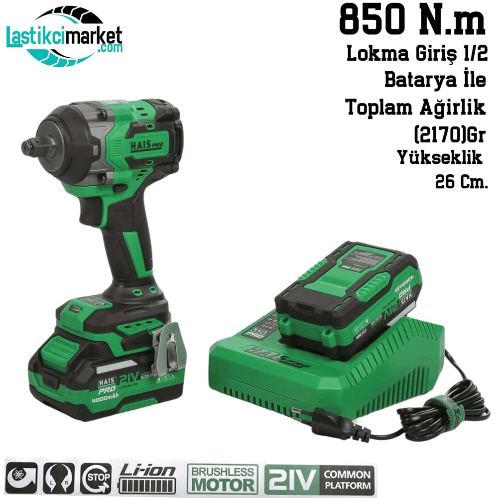 Haispro 1/2 Şarjlı Bijon Sökme 850(Nm.)