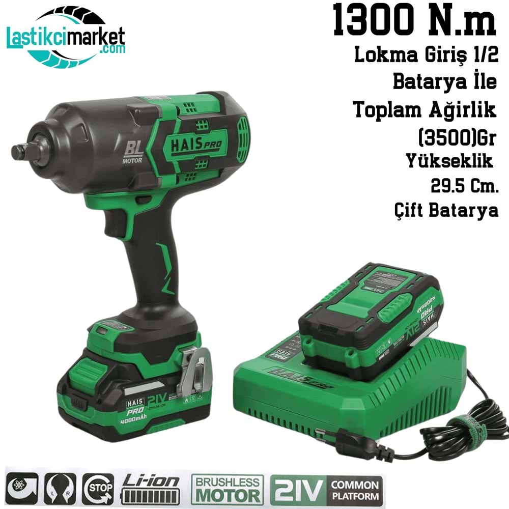 Haispro 1/2 Şarjlı Bijon Sökme 1300(Nm.)