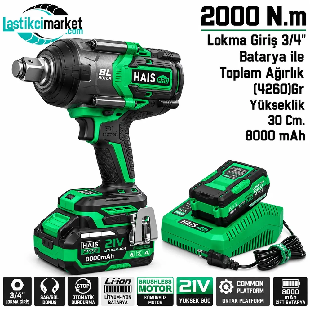 Haispro 3/4 Şarjlı Bijon Sökme 2000 (Nm.)