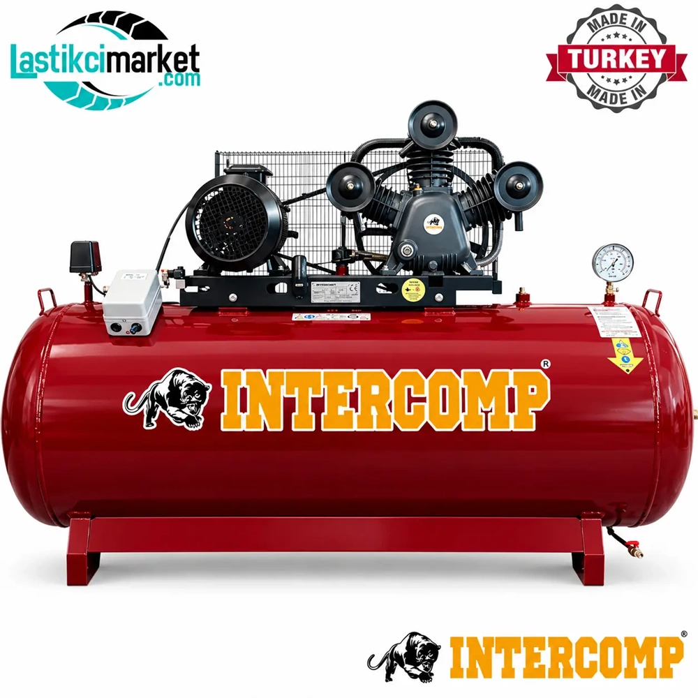 İntercom (INC-3095-11) 500 Lt 12 Bar 7,5 Kw 10 Hp Pistonlu (Panolu) Kompresör