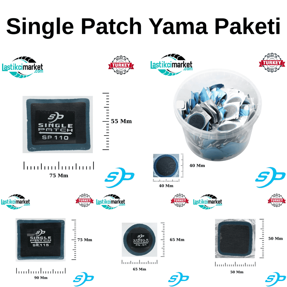 Single Patch Yama Kolisi (8) Paket (1) Kova Koli İçi Miktar