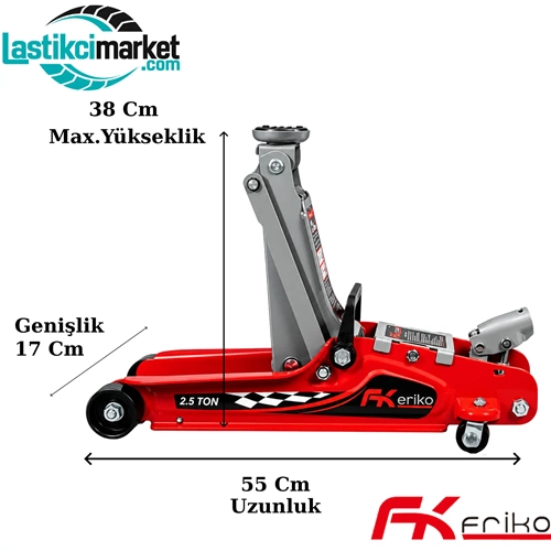 FK Friko 2.5 Ton Arabalı Alçak Profil Garaj Kriko